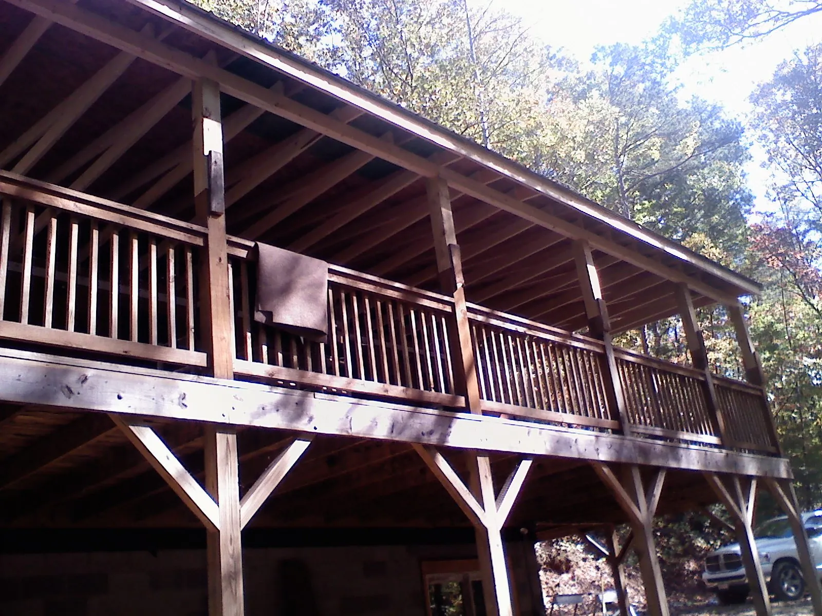 Timber framing under a new elevated porch and deck — Roof Leak Repair in Concho by Roofing Brothers